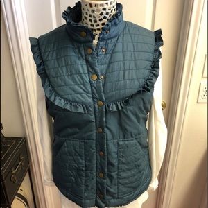 Free People Ruffle Quilted Vest 